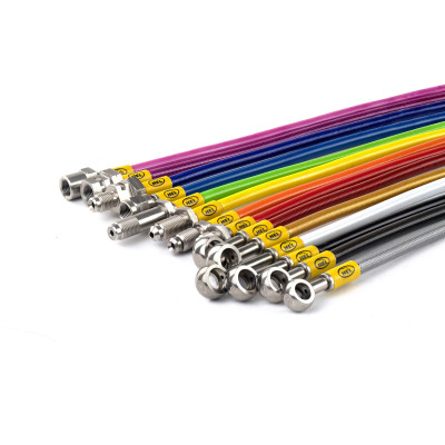 Kawasaki Ninja 400R 2011-2017 ABS Delete 'H' Layout Brake Lines HEL Stainless Steel Braided